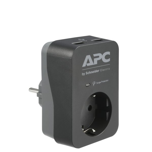 Schneider PME1WU2B-GR | APC Essential SurgeArrest 1 Outlet 2 USB Ports Black 230V Germany