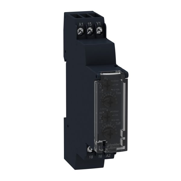 Schneider RE17RLMU | Asymmetrical flashing relay - 1 s..100 h - 24..240 V AC - 1 OC