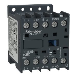 Schneider LP1K0910BD | TeSys K contactor - 3P - AC-3 <= 440 V 9 A - 1 NO aux. - 24 V DC coil