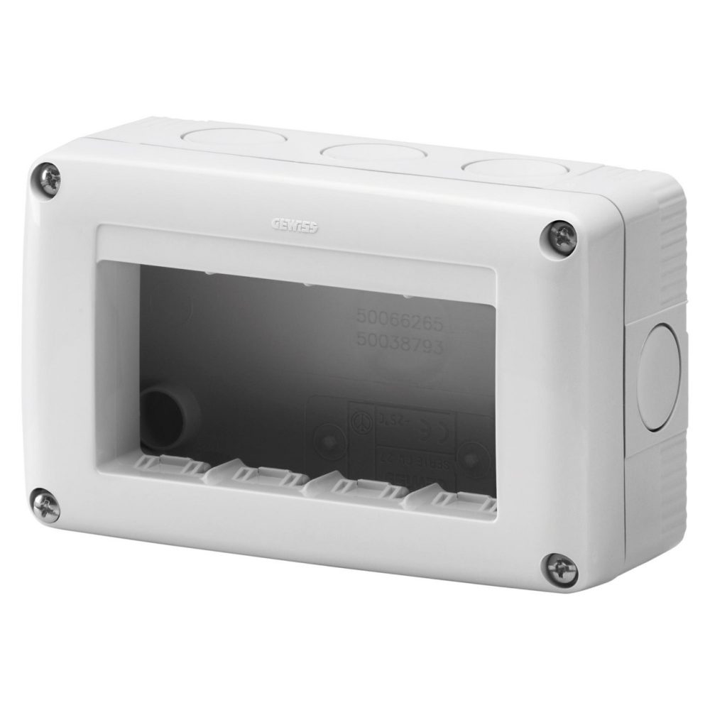 GW27004 | PROTECTED ENCLOSURE FOR SYSTEM DEVICES - 4 GANG - RAL 7035 GREY - IP40