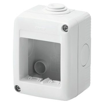 GW27002 | PROTECTED ENCLOSURE FOR SYSTEM DEVICES - 2 GANG - RAL 7035 GREY - IP40